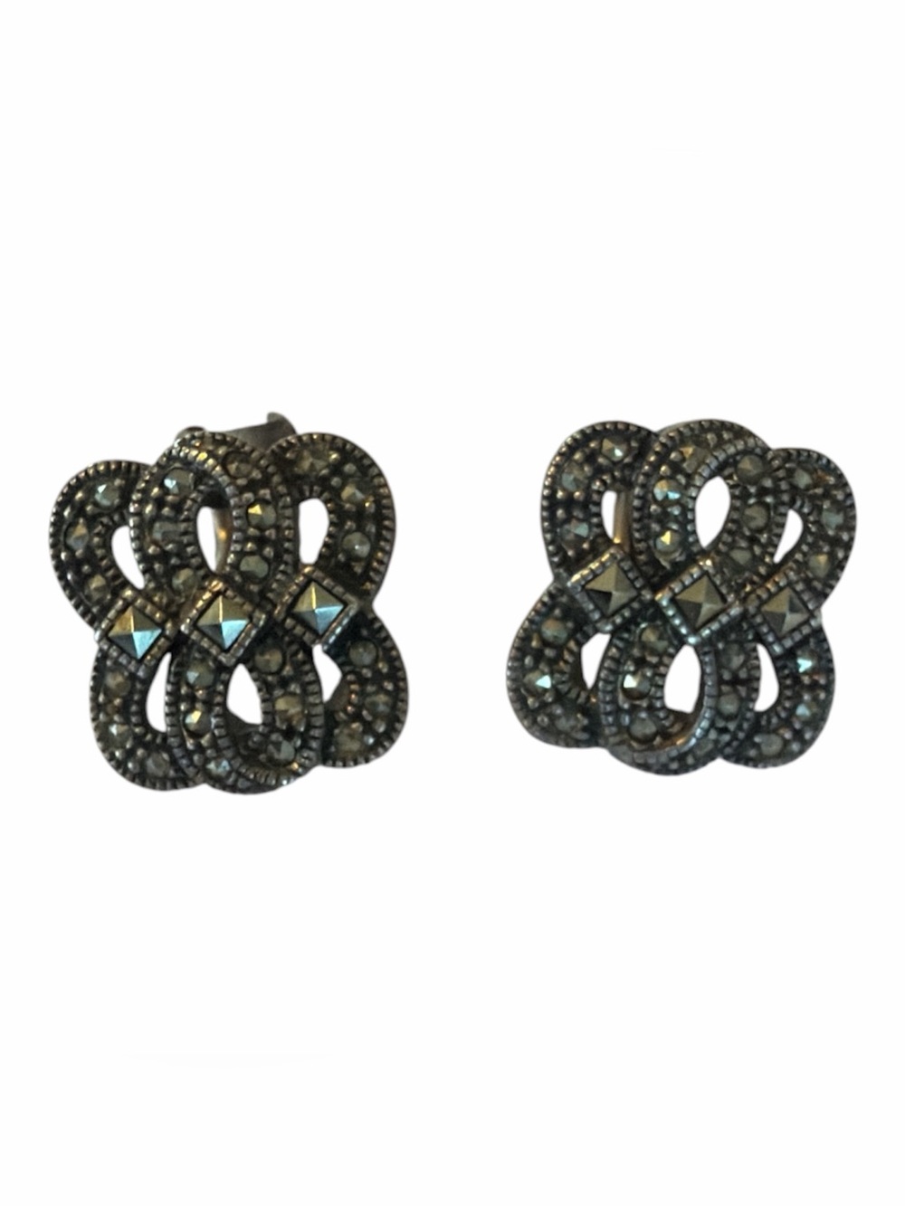 Judith Jack Marcasite Sterling Clip On Earrings